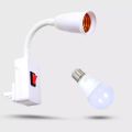 E27 Bulb Socket Lamp Base Holder Led Light Flexible Bend Adjustable Rotating Lamp Holder Light Bulb Adapter Plug Switch 1Pcs. 
