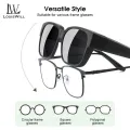 LouisWill 2 In 1 Sunglasses Polarized Sunglasses Vertical Rice Nail Sunglasses Nearsightedness Set Over Glasses Unisex Wraparound Glasses Fashion  Wear Over Glasses for Men and Women For Outdoor Driving Fishing. 