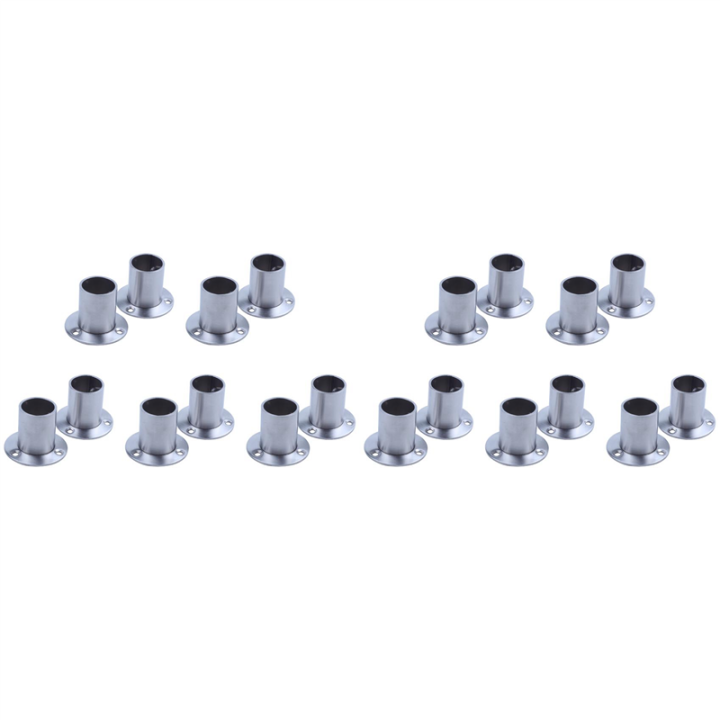 Wardrobe 25mm Tube Stainless Steel Rail Rod End Support Bracket 20Pcs ...
