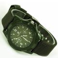 【Miga Plaza】Jam Tangan Wanita  Classic Men Women Sea Outdoor Fashion Belt Gemius Swiss Nylon Belt Military Watch. 