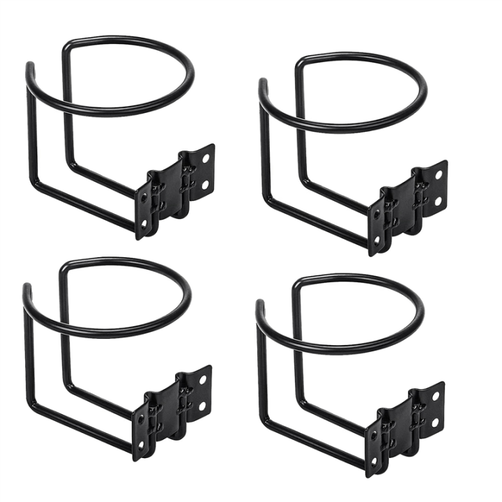 4 Piece Boat Cup Holder Stainless Steel Universal Drink Holders Black Ring Cup Holders for Boat Truck RV