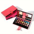Cosmetic Palette Set, 24 Colors Eye Shadow/4 Colors Lip Gloss/2 Colors Eyebrow Powder/2 Colors Blush/1 Color Powder/1 Mirror/2 Brushes, Suitable for Teenage Girls Beginners Full Makeup Gift Set. 