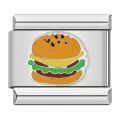 Hapiship  New Fashion Food Hamburger Ice Cream Charm Italian Links Fit 9mm Bracelet Stainless Steel Jewelry DIY Making DJ585. 