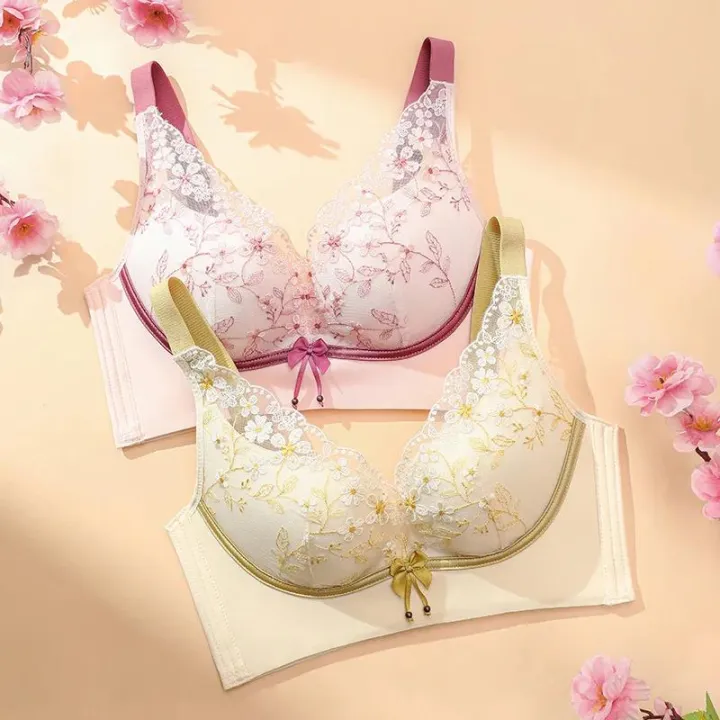 Women%20Underwear%20Chinese%20Embroidery%20Lace%20Gathering%20No%20Steel%20Rings%20To%20Prevent%20Sagging%20Ladies%20Breathable%20Comfortable%20Bra%20-%20Image%202