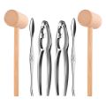 OYPFXMI 6Pcs Seafood Tools Set Including 2 Forks 2 Lobster Crackers Nut Cracker ,Crab Crackersand 2 Lobster Crab Mallets. 