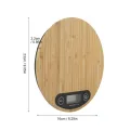 Round Bamboo Wooden Digital LCD Electronic Kitchen Cooking Food Weighing Scales. 
