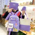 5pcs Cute Kawaii School Backpack for Girls Teenage Children Schoolbag Women Shoulder Aesthetic Backpacks Large Capacity Book Bag. 