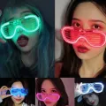 Fashion Luminous LED Glasses- Blinds Heart Neon Flash Sunglasses Party Props Decoration -Random Color. 