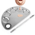 Makeup Palette, Stainless Steel Metal Mixing Palette with Spatula Artist Tool for Mixing Foundation Nail-Art. 