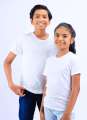 Trendy casualwear -  Kids (Unisex) White Plain Crew Neck T-Shirt -S/S. 