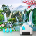 Custom Mural Wallpaper Chinese Style 3D Waterfalls Nature Landscape Wall Painting Living Room TV Sofa Study Classic Home Decor. 