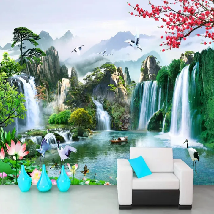 Custom%20Mural%20Wallpaper%20Chinese%20Style%203D%20Waterfalls%20Nature%20Landscape%20Wall%20Painting%20Living%20Room%20TV%20Sofa%20Study%20Classic%20Home%20Decor%20-%20Image%202