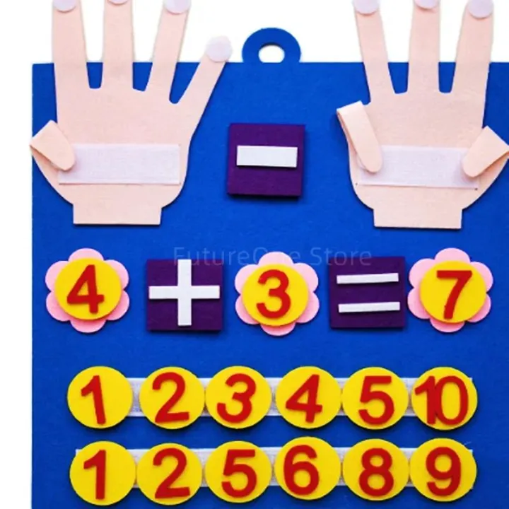 NEW Kid Montessori Toys Felt Finger Numbers Math Toy Children Counting ...