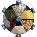 Wall Mounted Cereal Dispenser – 6 Compartment Rotating Dry Food Storage Bin for Rice, Pulses, Nuts & Grains. 