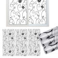 1/3 Rolls 45*100cm Window Glass Sticker Frosted Black Flower Pattern Waterproof UV Protector Matte Window Paster Films Frosted Decal. 