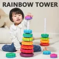 New specials Spinning Wheel Toy Rainbow Tower Spin Tower Stacking Toys for Toddlers Montessori Educational Learning Sensory Toys Gift. 