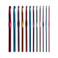 Crochet Hooks Set - 12pcs ( 2mm to 8mm ) Premium Knitting Needle Multicolor Aluminium Set. 