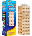 54 Pcs Wooden Tower Wooden Building Blocks Mini Wooden Number Stacking Jenga Tower Building. 
