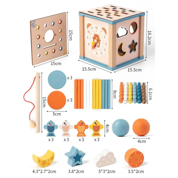 KOKKO%209%20In%201%20Toddler%20Activity%20Cube%20Shape%20Sorting%20&%20Matching%20Wooden%20Educational%20Toys%20Gifts%20For%20Boys%20And%20Girls%20-%20Image%203