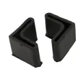 Rubber L Shaped Angle Iron Foot Pads Covers 10 Pcs Black. 