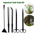 1/2/3/4/5pcs Aquarium Tank Tool Aquascaping Fish Tank Plants Long Tweezers Scissors Steel Tool Pet Product. 