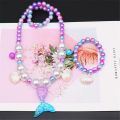 【hot】 2/5Pcs Girls Jewelry Sets Mermaid Pearl Necklace Bracelet Ring Earring Set Kids Toys Children Princess Fashion Accessories Girl. 