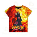 Naruto Uchiha Sasuke 3D printed T shirt kids summer short T-shirt Boys Girls teenager streetwear tshirt sports tops. 