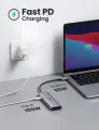 UGREEN USB C Hub 5 in 1 6 in 1 Type C to HDMI 4K, 2 USB 3.0 Ports, SD TF Card Reader, 100W PD Charging Adapter Dock Station for MacBook Pro Air 2024, iPad Pro 2024, Galaxy S24 S23 Ultra Note 10, Surface Go, XPS 15,  iPhone 16 15 Max Pro. 