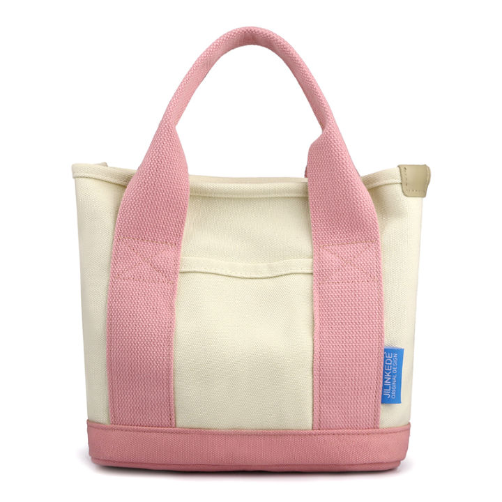 【ZIME】Good-looking Canvas Bag Large Capacity Shoulder Bag Women's Commuter Bag Independent Compartment Canvas Handbag Work Lunch Bag