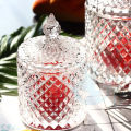 Glass Candy Jar with Lid Luxury Fancy Unique Designed Clear Candy Jar   Luxury (280ml ). 
