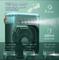 Mini Portable Air Cooler with Humidifier Function, 3 Speed Settings, Water Spray Feature, LED Color Lights, and USB Connectivity for Personal Use. 