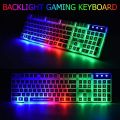 Wired Gaming Rainbow Backlit Keyboard Mouse Headset Mouse Pad Combo for PC,Laptop. 
