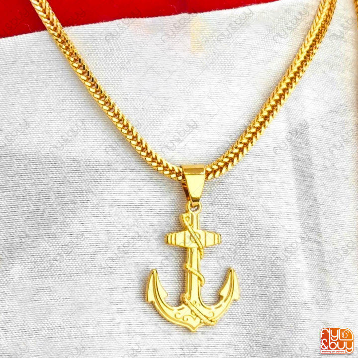 Gold Plated Guarantee Box Fox Chain with Ancor Pendant 18 - 24 inch ...