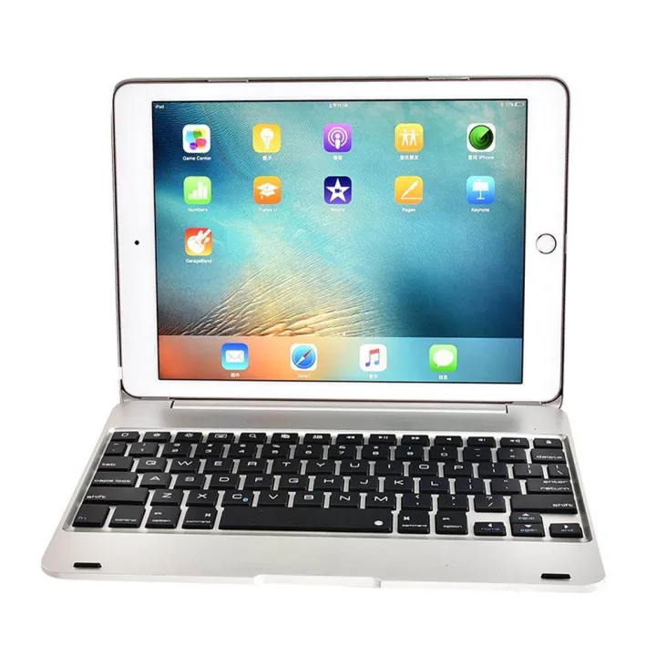 IPad%209.7%20Inch%20Keyboard%20CaseFlip-open%20IPad%20Wireless%20Bluetooth%20Keyboard%20with%20Protective%20Case%20Cover%20for%209.7inch%20ipad%20Air2/%20ipad%20Air/%20ipad%20Pro/ipadSilver%20-%20Image%204