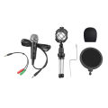 Condenser Microphone Plug and Play Mic with 3.5mm TRS Plug Desktop Tripod for Recording Live Streaming. 