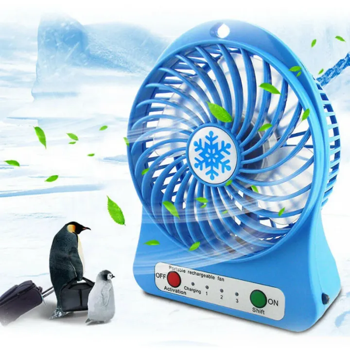 Handheld Mini Desk Fan with LED Light, 3-Speed Adjustable Wind, USB Rechargeable 1200mAh Battery, Compact and Lightweight Air Cooler for Personal Cooling, Travel, Office, and Home