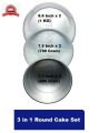 Round Shape Cake Tray 3 in 1 Set, Baking Pan High Quality Aluminum Mold, 3 Pcs Set ,Circle Shape Pan Bakeware, Cake Decorating Tools, Wedding Birthday Cake Pan. 