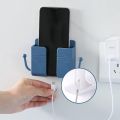 Wall Mounted Organizer Storage Box Remote Control Mounted Mobile Phone Plug Wall Holder Charging Multifunction Holder Stand. 