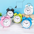 4 Inch Twin Bell Alarm Clock Cute Mini Time Stainless Steel. 