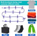 Portable Indoor Drying Rope with 12 Clips and 2 Hooks Durable Windproof and Non-Slip Design Outdoor Travel Clothesline Rope Clothes Hanging Hook 2 Meter (12 Clips Clothesline Rope(1PCS). 