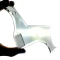 Men Beard Comb Hairdressing Beard Care Transparent Appearance Moustache Moulding Comb Shaping Styling Template ruler combs. 