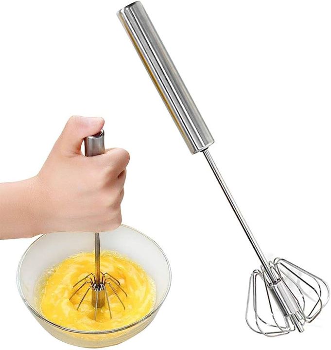 Egg Whisk, Stainless Steel Hand Push Whisk Blender for Home Egg Beater Milk Hand Push Mixer Stirrer - Kitchen Utensil for Blending, Whisking, Beating Stirring-Egg beater