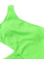 Women's Sleeveless One-Piece Swimsuit, Solid Color Single Shoulder Hollow-Out Summer Bathing Bodysuit. 