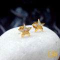 Gold Plated Modyle Stylish Star Theme Stud Earrings For Women. 