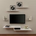 VTEC FURNITURE Modern 5 Pieces TV Wall Kit / Tv Wall unit with Racks. 