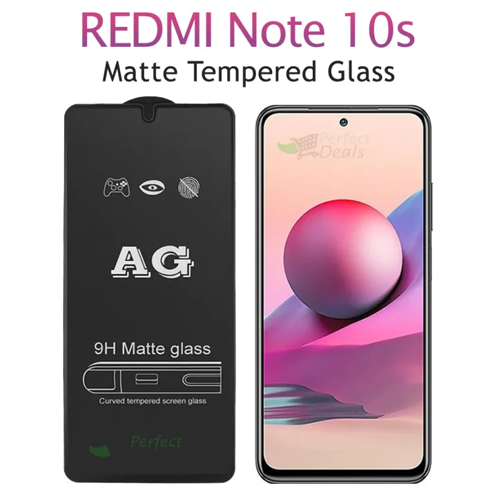 Perfect Redmi Note 10s Stylish Full Cover Matte Texture Tempered Glass non Shining Screen Protector Frosted Glass for Redmi Note 10s