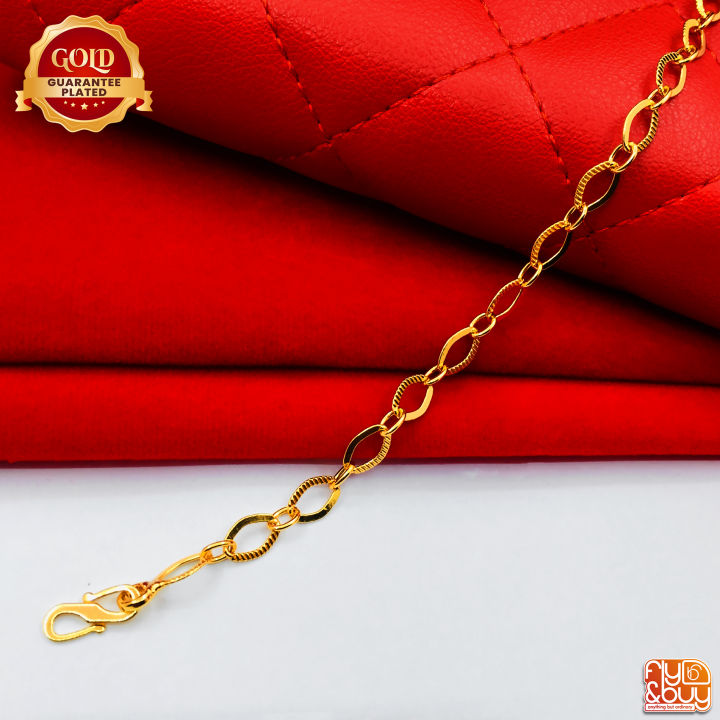 Gold%20Plated%20Machine%20Cut%20Link%20Bracelet%207inch%20Long%20for%20Women%20-%20Image%204