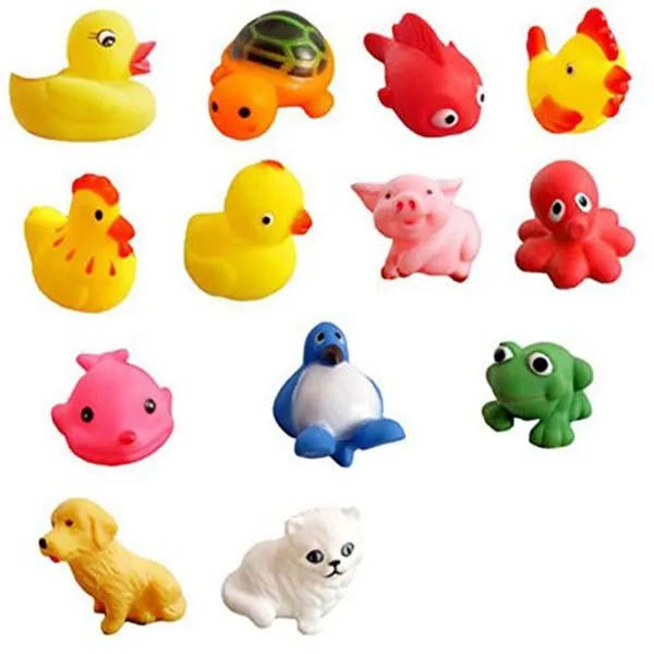 13%20Pcs%20Cute%20Baby%20Toy%20Bath%20Toys%20Squirt%20Kids%20Float%20Water%20Tub%20Rubber%20Bathroom%20Play%20-%20Image%206