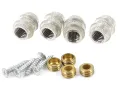 Metal washer for glass shelf with 4 pieces screws. 