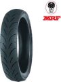 MRF branded 140/70-17 tubeless motorcycle tyre. 